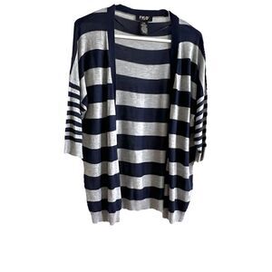 Striped Open Cardigan Sweater 